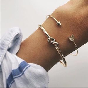 2 pcs bracelet set arrow and knot